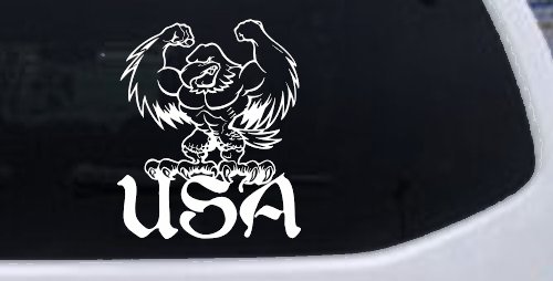 USA Muscle Bald Eagle Military Car or Truck Window Decal Sticker