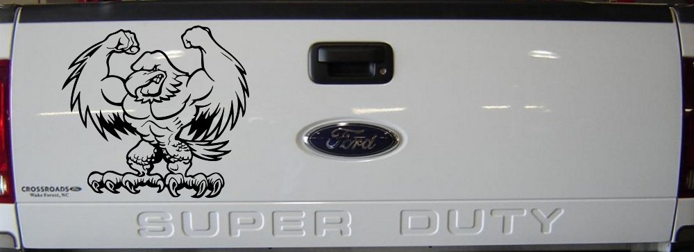 Muscular Bald Eagle Car or Truck Window Decal Sticker