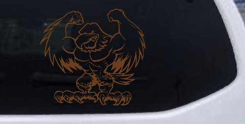 Muscular Bald Eagle Car or Truck Window Decal Sticker