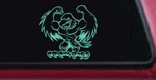 Muscular Bald Eagle Car or Truck Window Decal Sticker
