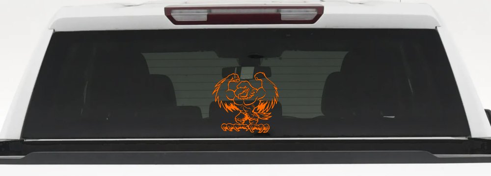 Muscular Bald Eagle Car or Truck Window Decal Sticker