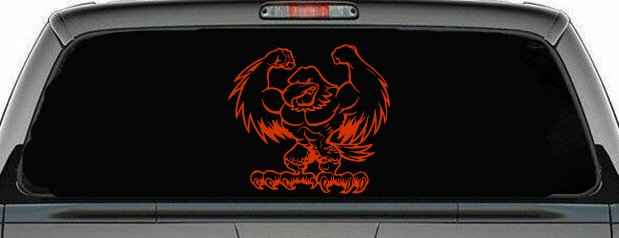 Muscular Bald Eagle Car or Truck Window Decal Sticker