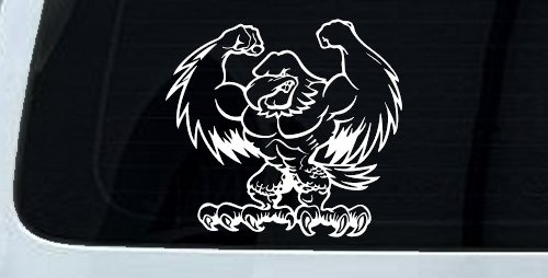 Muscular Bald Eagle Car or Truck Window Decal Sticker