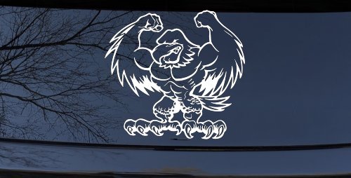 Muscular Bald Eagle Car or Truck Window Decal Sticker
