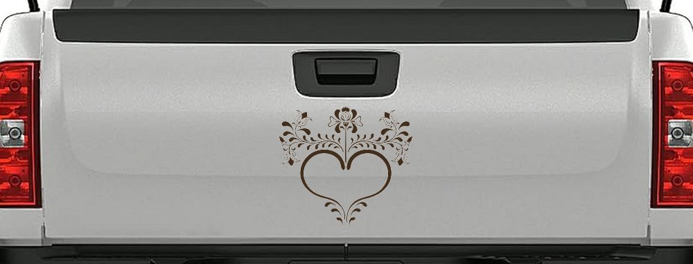 Heart with Flower Vines Car or Truck Window Decal Sticker