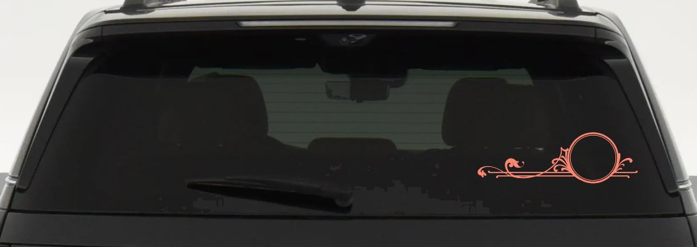 Circle Vine Accents Car or Truck Window Decal Sticker (Coral)