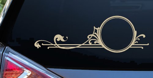 Circle Vine Accents Car or Truck Window Decal Sticker (Desert Sand)