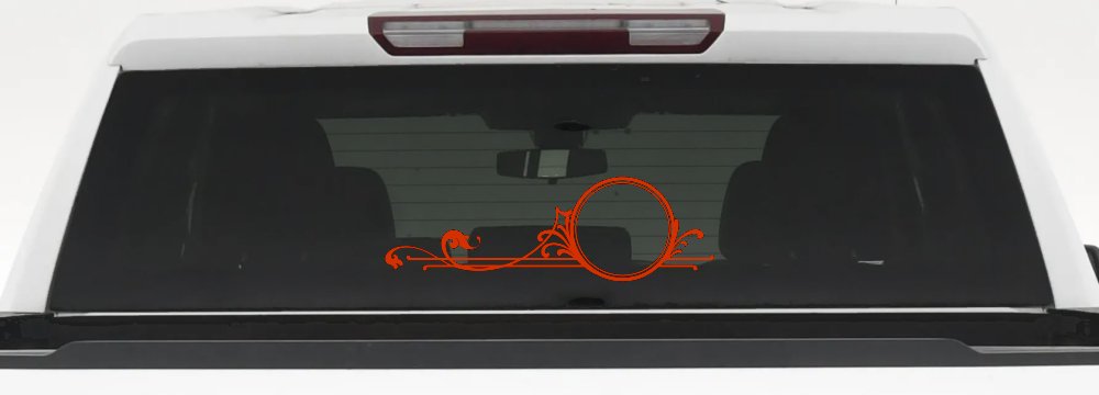 Circle Vine Accents Decal for Car Truck Windows - Stylish Vinyl Sticker (Orange Red)
