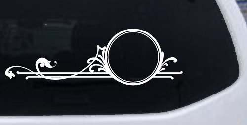 Circle Vine Accents Car or Truck Window Decal Sticker (White)