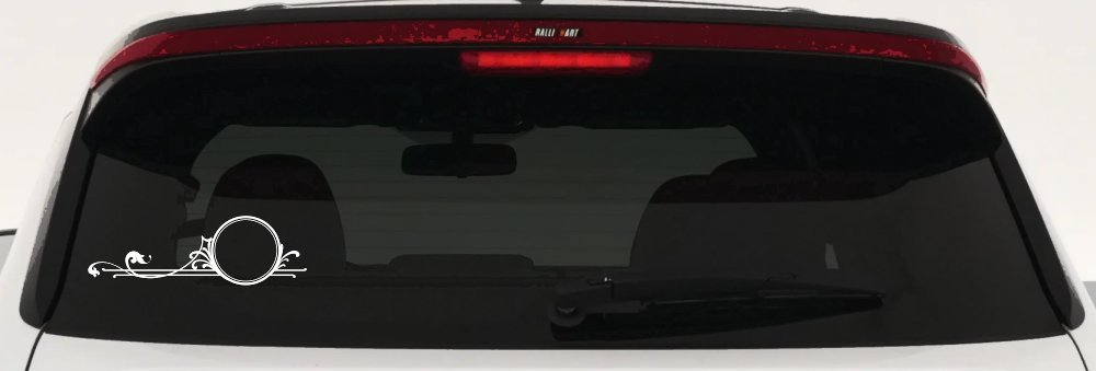 Circle Vine Accents Car or Truck Window Decal Sticker (White)