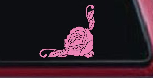 Rose Inside Corner Flowers And Vines Car or Truck Window Decal Sticker