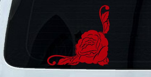 Rose Inside Corner Flowers And Vines Car or Truck Window Decal Sticker