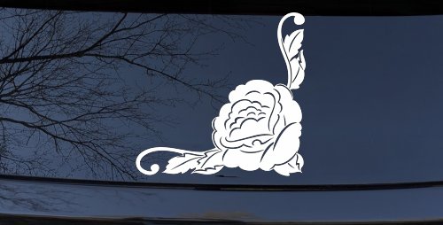 Rose Inside Corner Flowers And Vines Car or Truck Window Decal Sticker