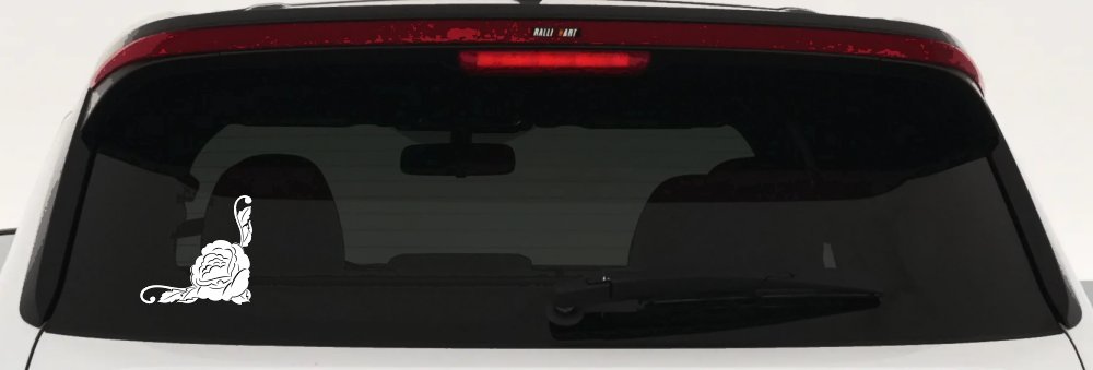 Rose Inside Corner Flowers And Vines Car or Truck Window Decal Sticker