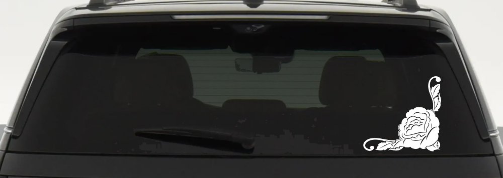 Rose Inside Corner Flowers And Vines Car or Truck Window Decal Sticker