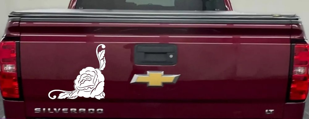 Rose Inside Corner Flowers And Vines Car or Truck Window Decal Sticker