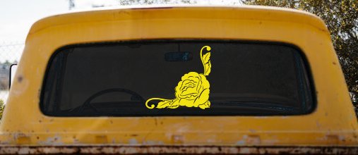 Rose Inside Corner Flowers And Vines Car or Truck Window Decal Sticker