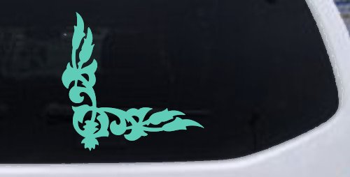 Inside Corner Vine Accent Car or Truck Window Decal Sticker (Mint)