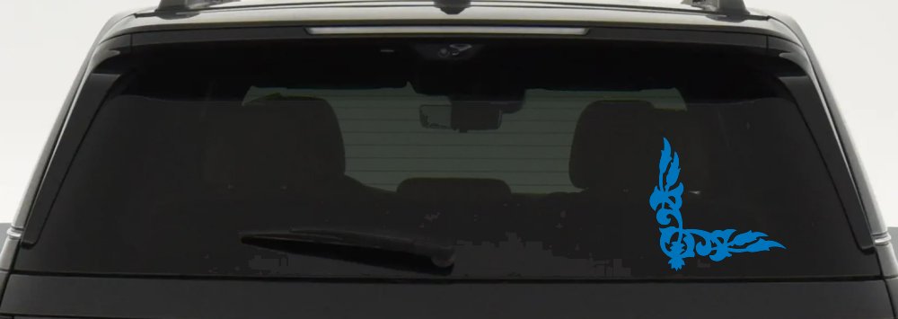 Inside Corner Vine Accent Car or Truck Window Decal Sticker (Sky Blue)