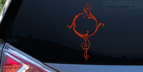 Swirl Circle Car or Truck Window Decal Sticker (Orange Red)