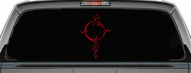 Swirl Circle Car Truck Window Vinyl Decal Sticker (Red)