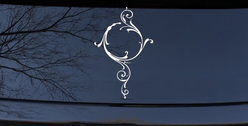 Swirl Circle Car or Truck Window Decal Sticker (White)