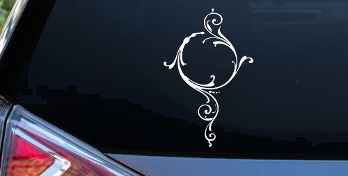 Swirl Circle Car or Truck Window Decal Sticker (White)