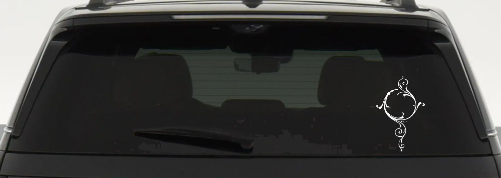 Swirl Circle Car or Truck Window Decal Sticker (White)