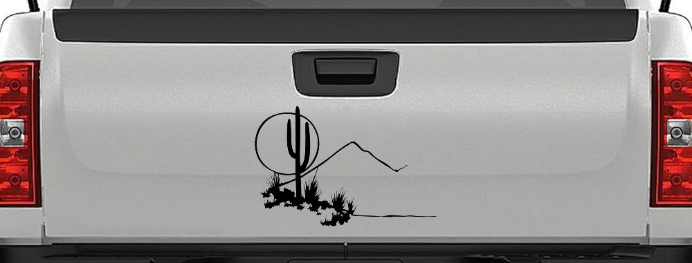 Western Desert Cactus Moon Scene Car or Truck Window Decal Sticker