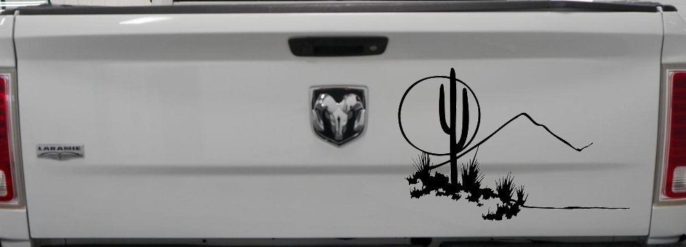 Western Desert Cactus Moon Scene Car or Truck Window Decal Sticker