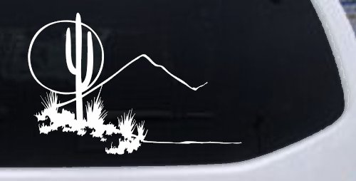 Western Desert Cactus Moon Scene Car or Truck Window Decal Sticker
