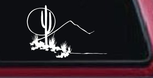 Western Desert Cactus Moon Scene Car or Truck Window Decal Sticker