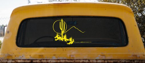 Western Desert Cactus Moon Scene Car or Truck Window Decal Sticker
