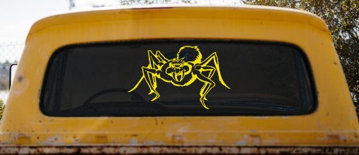 Spider Car or Truck Window Decal Sticker (Yellow)