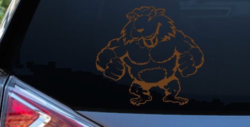 Muscular Beaver Car or Truck Window Decal Sticker