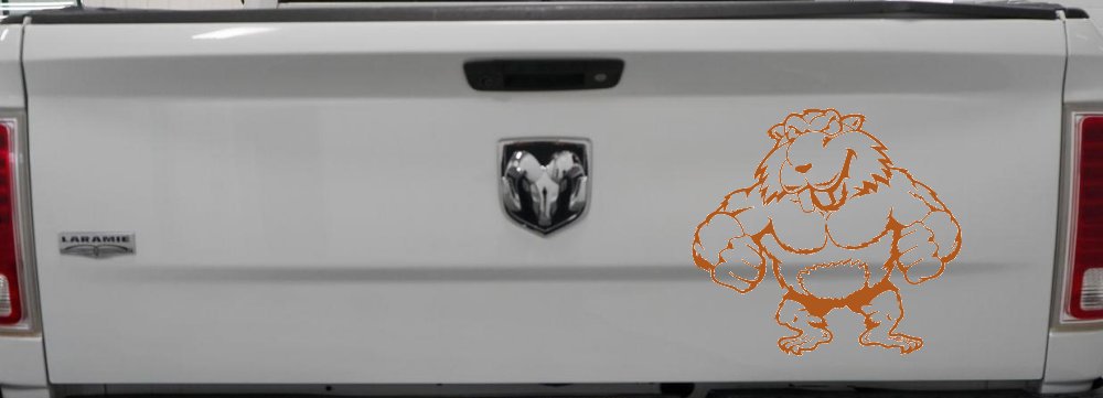 Muscular Beaver Car or Truck Window Decal Sticker