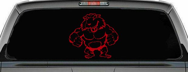 Muscular Beaver Car or Truck Window Decal Sticker