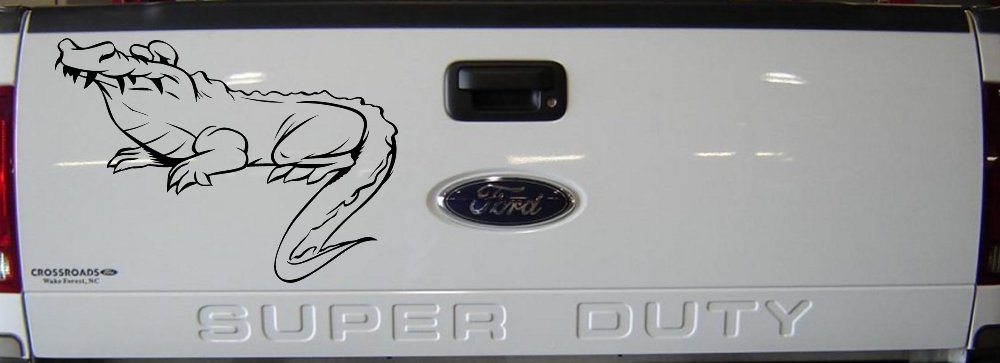 Crocodile Alligator Car or Truck Window Decal Sticker (Black)