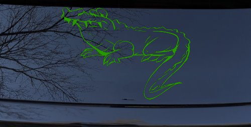 Crocodile Alligator Car or Truck Window Decal Sticker (Lime)