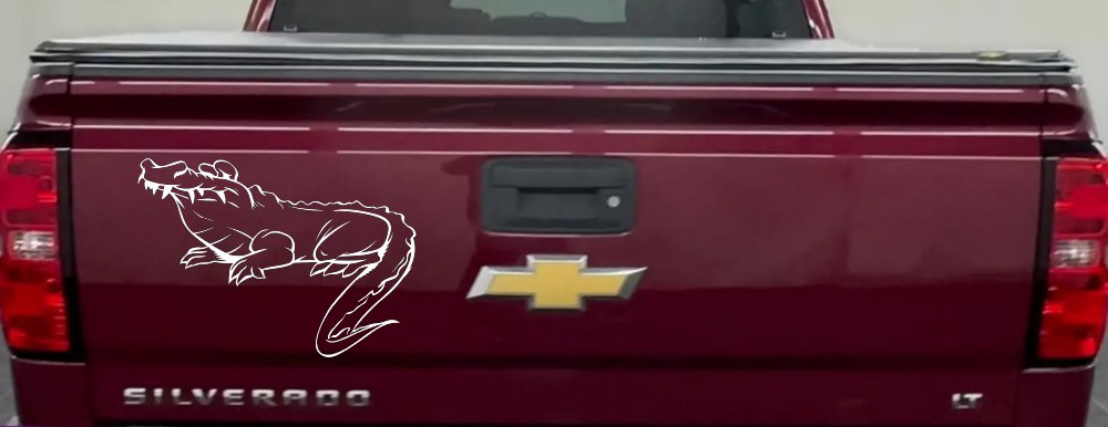 Crocodile Alligator Car or Truck Window Decal Sticker (White)
