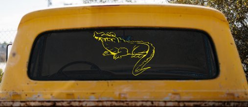 Crocodile Alligator Car or Truck Window Decal Sticker (Yellow)