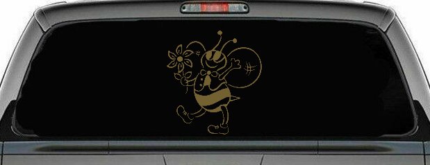 Cute Honey Bee with Flower Car or Truck Window Decal Sticker