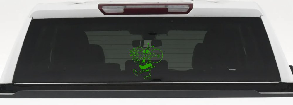 Cute Honey Bee with Flower Car or Truck Window Decal Sticker