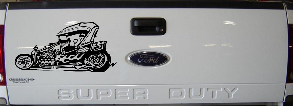 Rat Hot Rod Car or Truck Window Decal Sticker (Black)