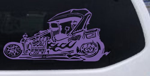 Rat Hot Rod Car or Truck Window Decal Sticker (Purple)