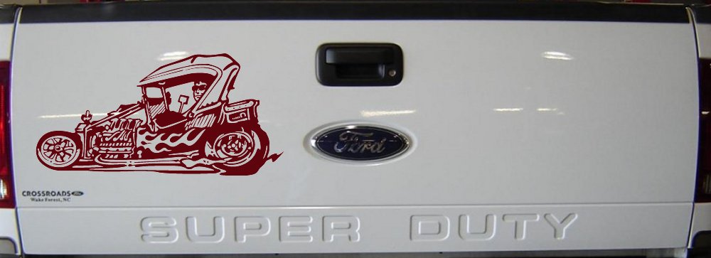 Rat Hot Rod Car or Truck Window Decal Sticker (Purple Red)