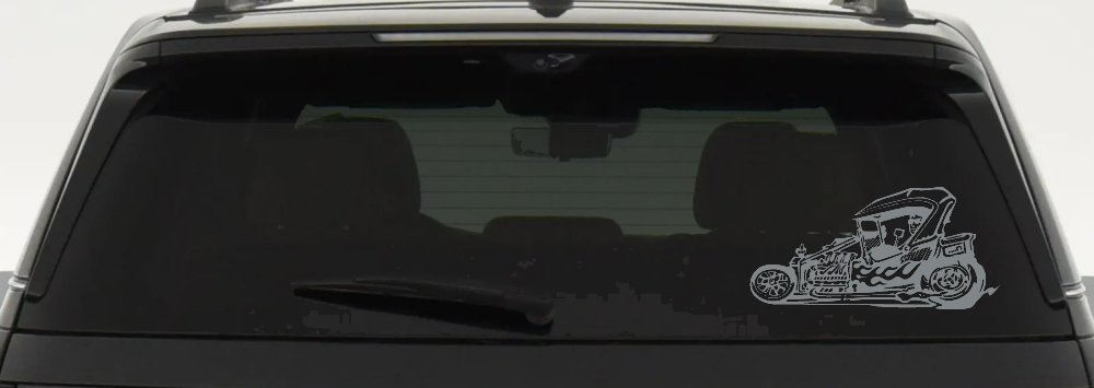 Rat Hot Rod Car or Truck Window Decal Sticker (Telegrey)
