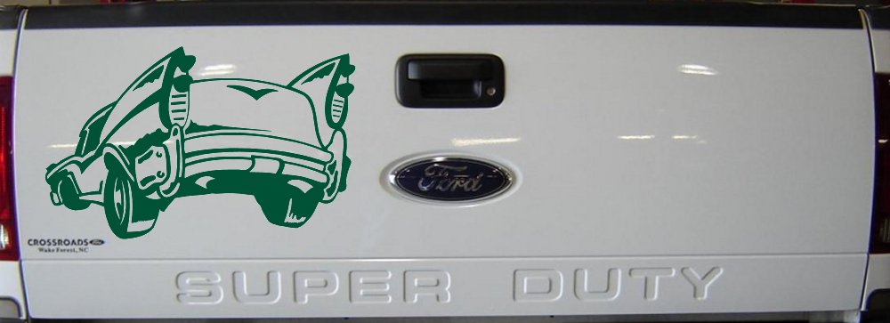 Classic Big Fin Muscle Car Car or Truck Window Decal Sticker