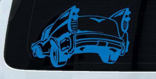 Classic Big Fin Muscle Car Car or Truck Window Decal Sticker (Sky Blue)