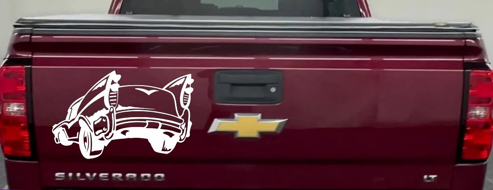 Classic Big Fin Muscle Car Car or Truck Window Decal Sticker